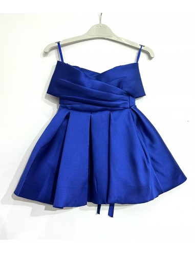 E1750- Robe satinée fille Bleu roi shop