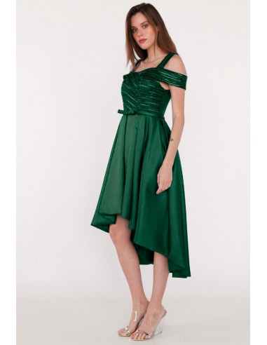 1820- Vestido curto/longo verde esmeralda Comment ça marche