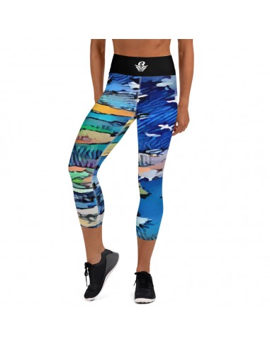 Legging Yoga Court ELOHA  | Yoga Capri Legging  ELOHA le des métaux précieux