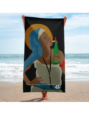 Serviette 75x150cm  MARIE 2.0 NOIRE | Towel 30"x60"  MARIE 2.0 BLACK de France