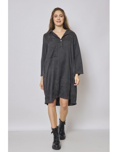 Robe grise mi longue ample soldes