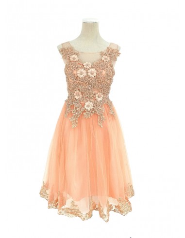 8002- Salmon lace dress 50-70% off 