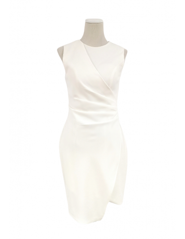 1815- White pleated dress brillant des détails fins