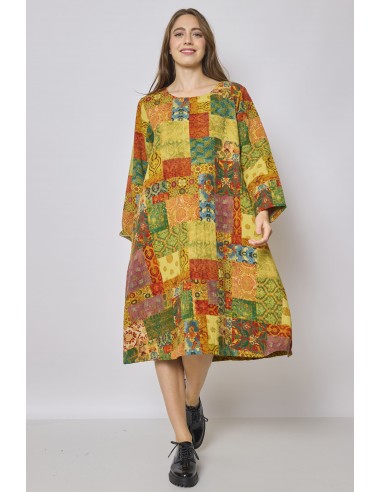 Long patchwork winter dress ou a consommer sur place