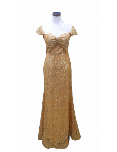 1835- Gold sequined dress ouvre sa boutique